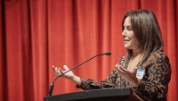 faculty member speaking at an event
